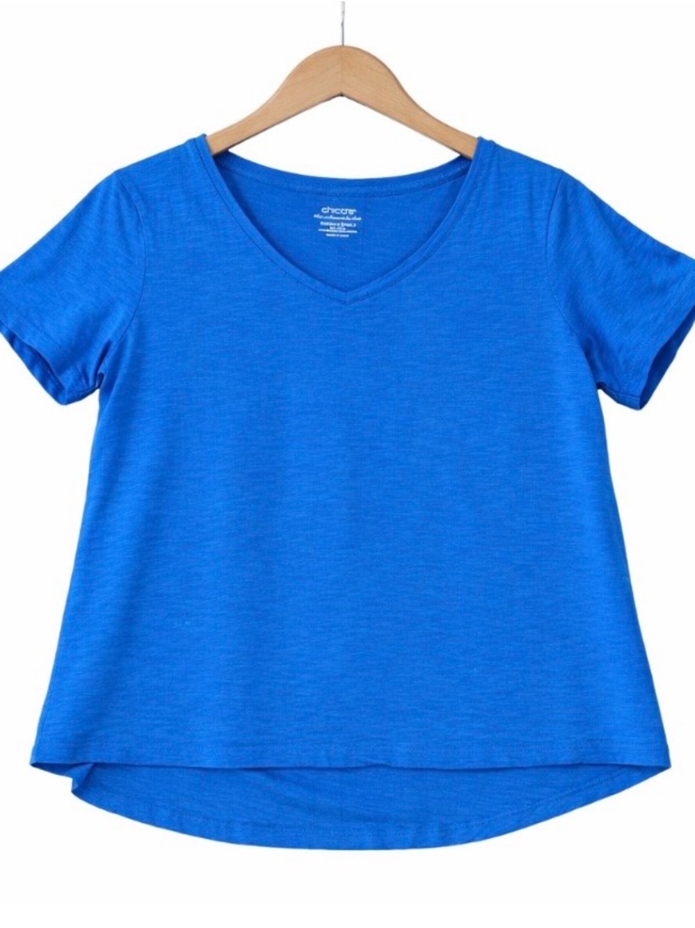 Chico’s Pleat Back Blue Tee